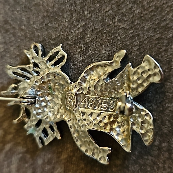 VTG SFJ Black and White Monochrome Heart Marci Brooch Pin - Picture 4 of 4